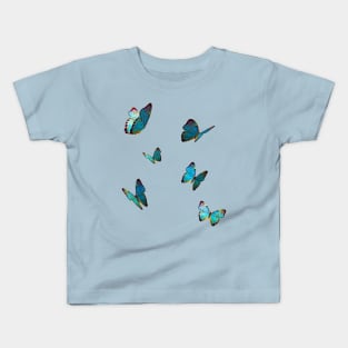 butterflies blue Kids T-Shirt